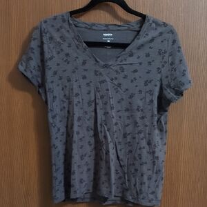 Sonoma Charcoal Floral V-Neck Tee